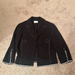 Alberto Makali Black Blazer with White Trim